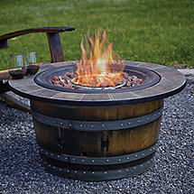 Reclaimed Wine Barrel Fire Pit with Slate Top