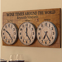 Personalized Wine Times Around The World Clock