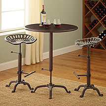 Industrial Pub Table and Tractor Stool Set