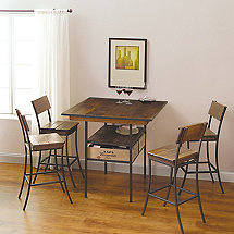Vino Vintage Pub Table with 4 Pub Chairs