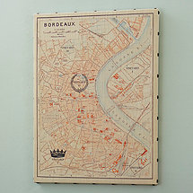 Bordeaux Stretched Canvas Map