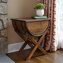 Handmade Whiskey Barrel Accent Table