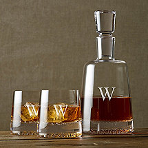 Personalized Diamond Whiskey Decanter & Glasses Set