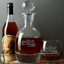 Old Rip Van Winkle Bourbon Decanter and Glass Set