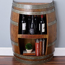 Reclaimed Half Barrel Book Case