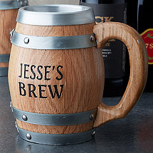 Personalized Oak Barrel Stainless Steel Mug