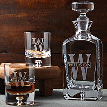Personalized Lexington Whiskey Decanter and Glasses Set