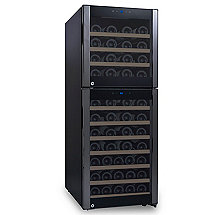 73-Bottle Evolution Series Dual Zone Wine Refrigerator (Glass Door with Black Stainless Steel Trim)