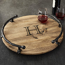 Personalized Lazy Susan with Iron Rails