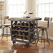 Repurposed Industrial Wine Storage Pub Table with 2 Stools