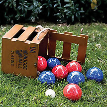 Bocce Ball Set with Rustic Crate