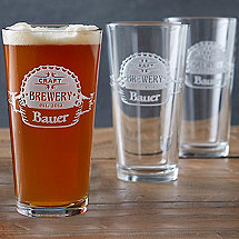 Personalized Etched 'CRAFT BREWERY' Pint Glasses (Set of 4)
