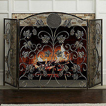 Grapevine Fireplace Screen with Single Initial