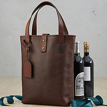 2-Bottle Leather Wine Tote