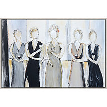 'Tasting Party' Hand-Painted Framed Canvas Art