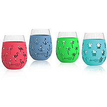 Assorted Silicone Wrapped Summer Glasses (Set of 4)