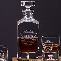 Personalized Lexington Whiskey Decanter and Glasses Set