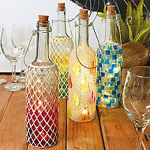 Wine Bottle Mosaics (Set of 4)