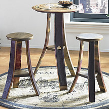 Personalized Deep Carved Pub Table with Two Stools