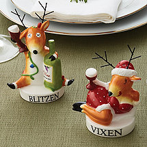 Blitzen and Vixen Salt & Pepper Shaker Set