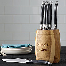 Laguiole Steak Knife Set In Barrel Knife Block