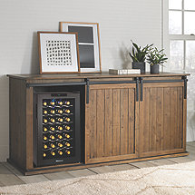Mesa Sliding Barn Door Credenza With Two Wine Refrigerators