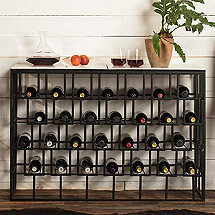 Marble-Top Wine Storage Console Table