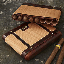 Wood And Leather Travel Humidor