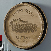 Personalized Chateau Quarter Barrel Head Sign