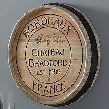 Personalized Bordeaux Quarter Barrel Head Sign