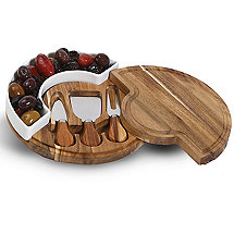 Acacia Wood Cheese Board and Knife Set