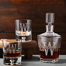 Personalized Ambassador Whiskey Decanter and Glasses Set