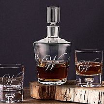 Personalized Ambassador Whiskey Decanter and Glasses Set