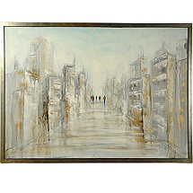 'District' Hand-Painted Framed Canvas Art