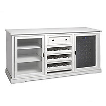 Siena Wine Credenza (Antique White) with Wine Refrigerator