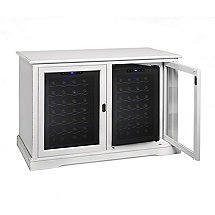 Siena Mezzo Wine Credenza (Antique White) with Two Wine Refrigerators