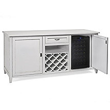 Firenze Wine and Spirits Credenza with 28 Bottle Touchscreen Wine Refrigerator (Antique White)