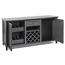 Firenze Wine and Spirits Credenza with 28 Bottle Touchscreen Wine Refrigerator (Antique Gray)