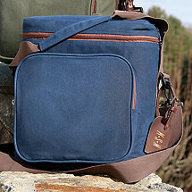 6-Bottle Waxed Canvas Weekend Wine Bag (Blue)