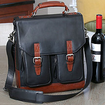 3 Bottle Leather BYO Wine Bag (Charcoal)