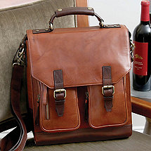 3 Bottle Leather BYO Wine Bag (Chestnut)