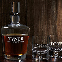 Personalized Ambassador Whiskey Decanter and Glasses Set