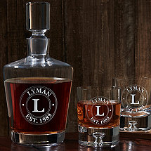 Personalized Ambassador Whiskey Decanter and Glasses Set