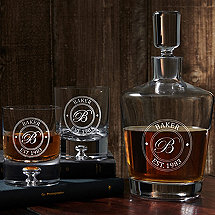 Personalized Ambassador Whiskey Decanter and Glasses Set