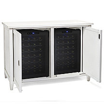 Firenze Mezzo Wine and Spirits Credenza with Two 28 Bottle Touchscreen Wine Refrigerators (Antique White)