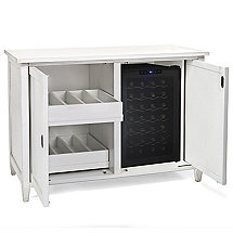 Firenze Mezzo Wine and Spirits Credenza with 28 Bottle Touchscreen Wine Refrigerator (Antique White)