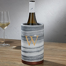 Marble and Wood Wine Bottle Chiller
