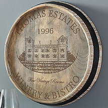 Personalized Winery & Bistro Quarter Barrel Head Sign