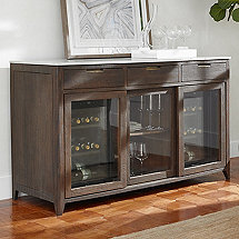 Amador Sliding Glass Door Credenza With Two Wine Refrigerators
