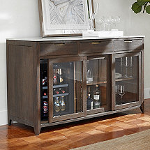 Amador Sliding Glass Door Credenza With Wine Refrigerator